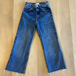Zara Cropped Wide Leg Jeans